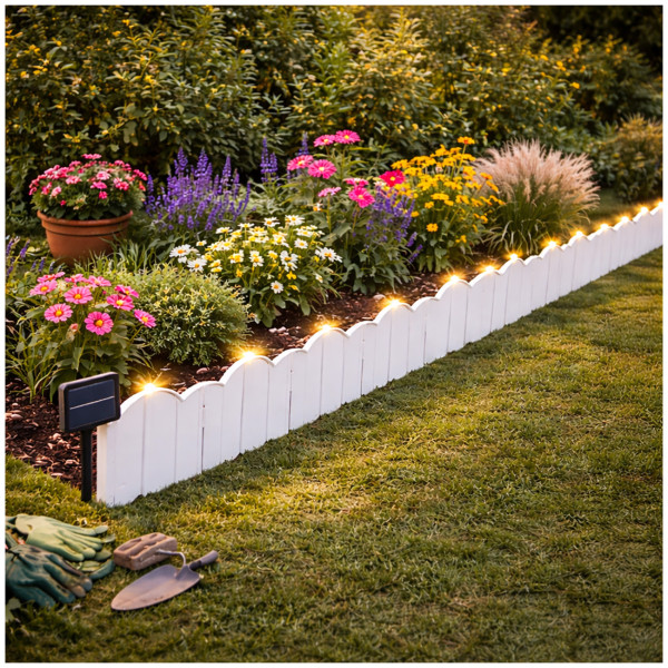 Beetumrandung Nessa Solar, Cloud, 60teilig, weiß