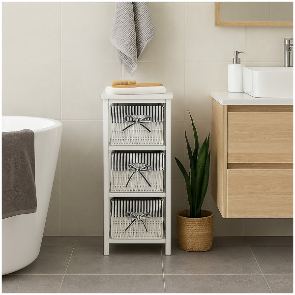 Regalkommode Mia Weiß Schwarz