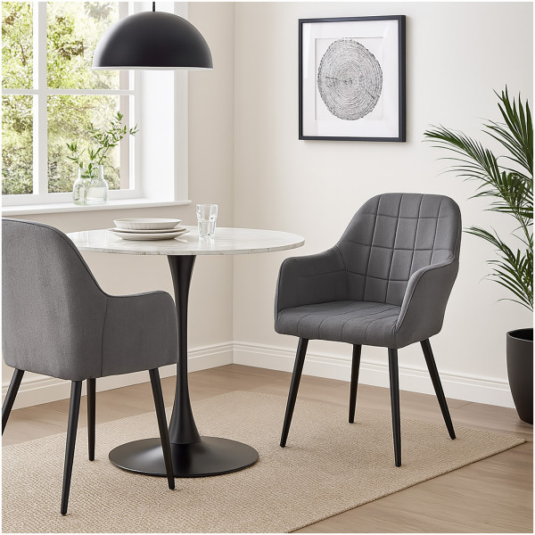 Stuhl Albany Webstoff Grau 2er Set