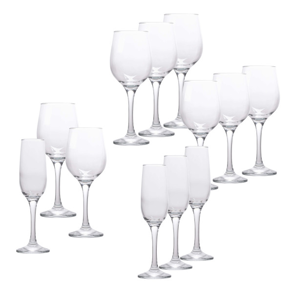 Wein-/Champagnerglas-Set 12 teilig