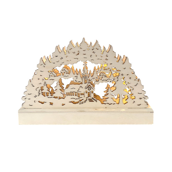 Schwibbogen verschneite Kirche