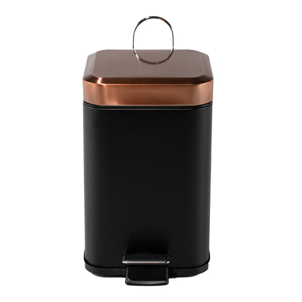 Treteimer eckig Jannik 3L Schwarz/Kupfer