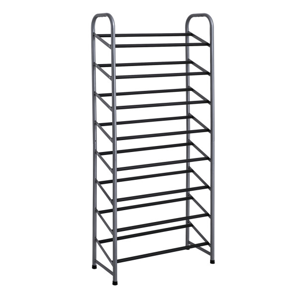 Schuhregal Gunda mit Holzauflage, 8 Ebenen