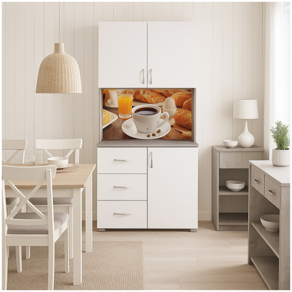 Küchenschrank Blanca Bistro weiß beton