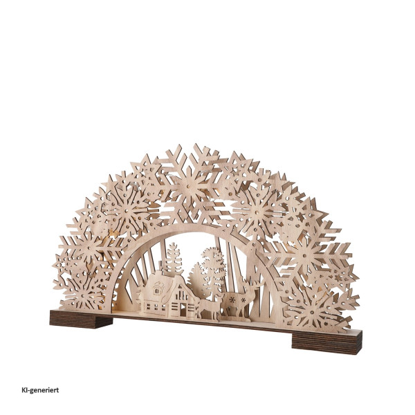 LED Holzschwibbogen, natur, ca. 45cmB