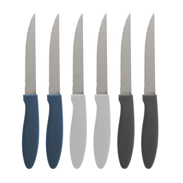 STEAKMESSERSET 6TLG 20,5 CM 3 FARBEN IM SET