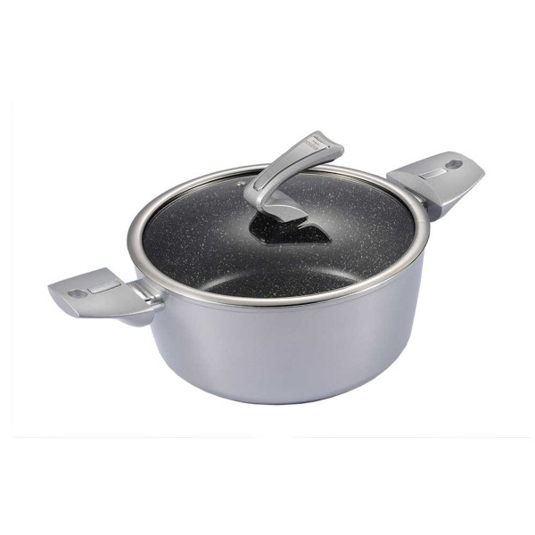 Bratentopf mit Deckel Metallic Silver R 24cm