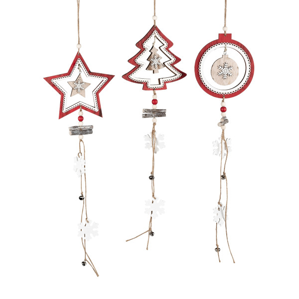 Weihnachtsanhänger 3/S aus Holz