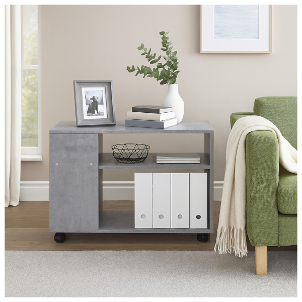 Beistelltisch auf Rollen Thekla 8030 beton