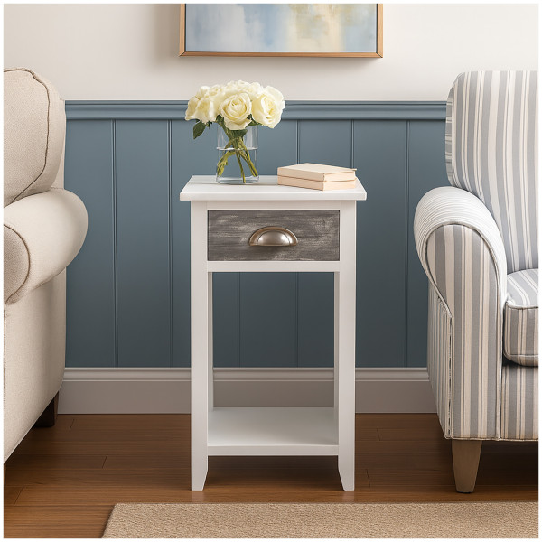 HTI-Living praktisches und stilvolles Möbelstück Beistelltisch mit Schublade und Ablagefach