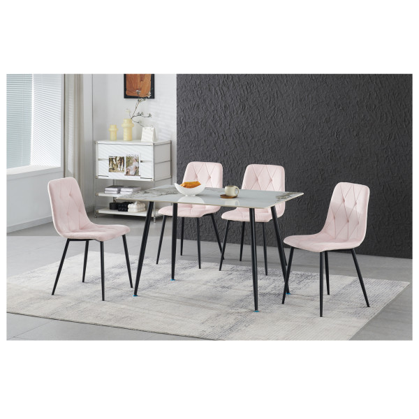 Stuhl Mesa Eco Velvet rosa 2er