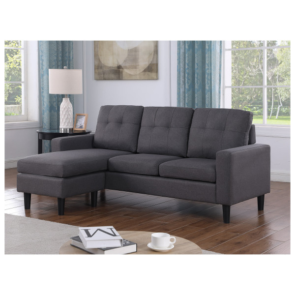 HTI-Living Reva Grau Polstercouch mit variabler Ottomane