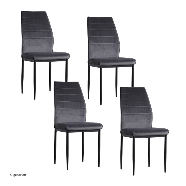 Stuhl Madison Velvet grau