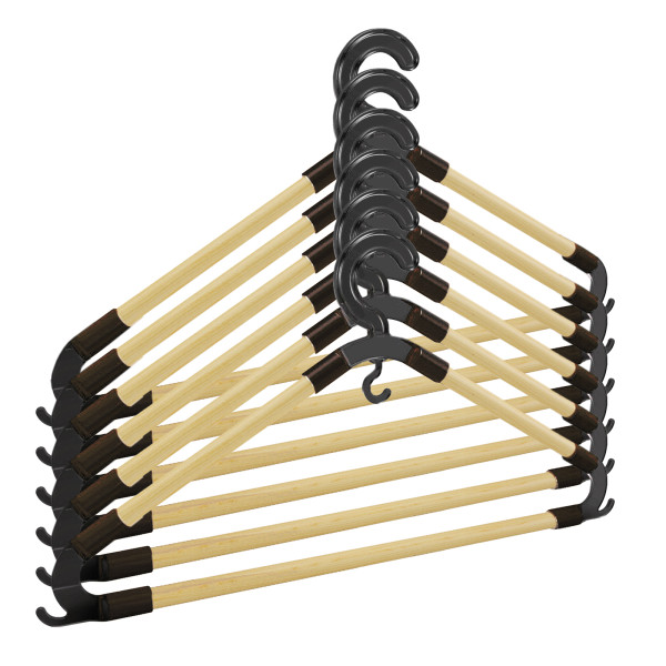 Kleiderbügel 3er Set Kiefernholz/Kunststoff