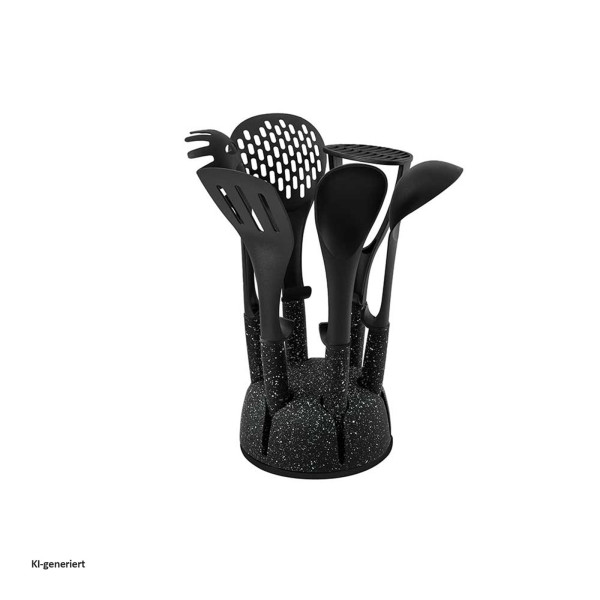 7-tlg. Küchenhelfer-Set Marble Black