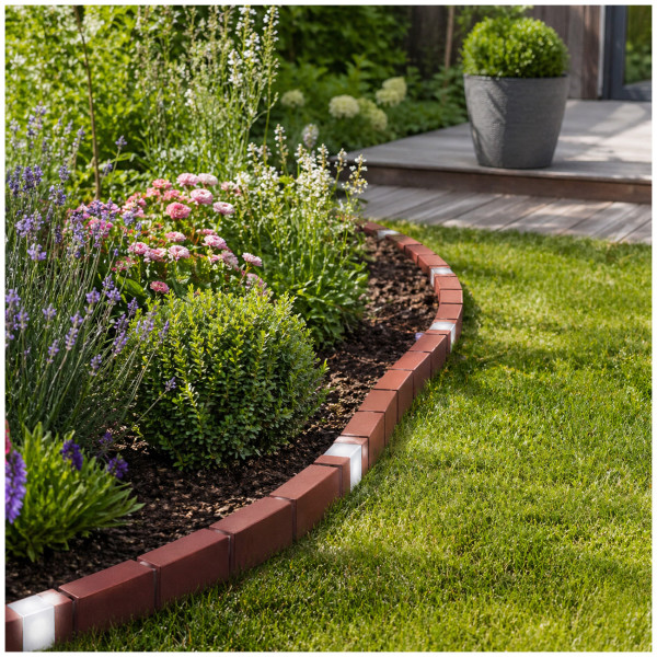 Beetumrandung Nessa Solar, Brick, 10teilig, terrac