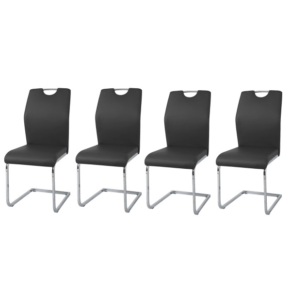 HTI-Line Nelly Schwarz Schwingstuhl 4er-Set