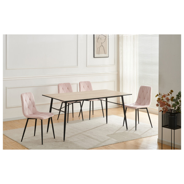 Stuhl Mesa Eco Velvet rosa 4er