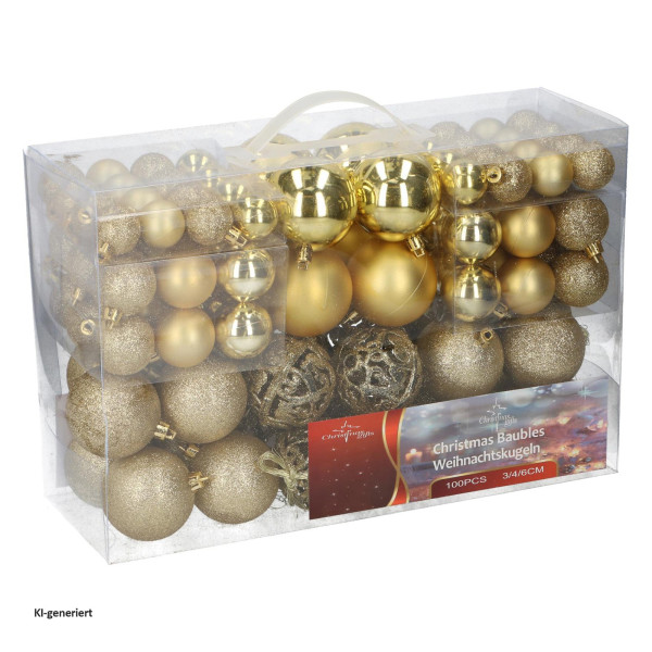 Weihnachtskugeln (100) gold