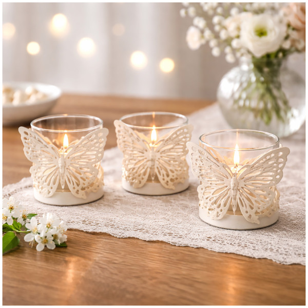 Teelichthalter Butterfly 3er Set