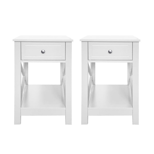 HTI-Living Hayet Weiß 2er-Set Nachttisch
