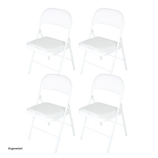 Klappstuhl Wedigo PVC Weiß 4er Set