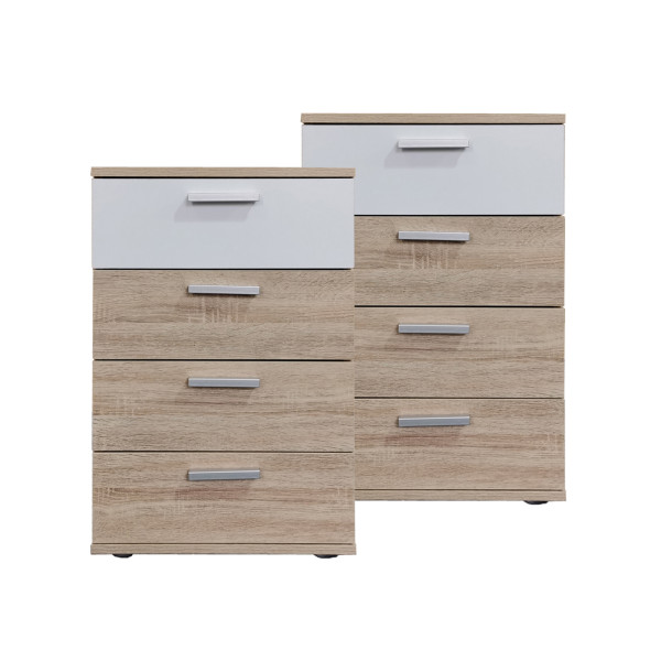 Nachtkonsole Nachtschrank Nina 4 Sonoma Weiß 2er