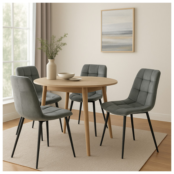 Stuhl Mesa Velvet grau 4er Set