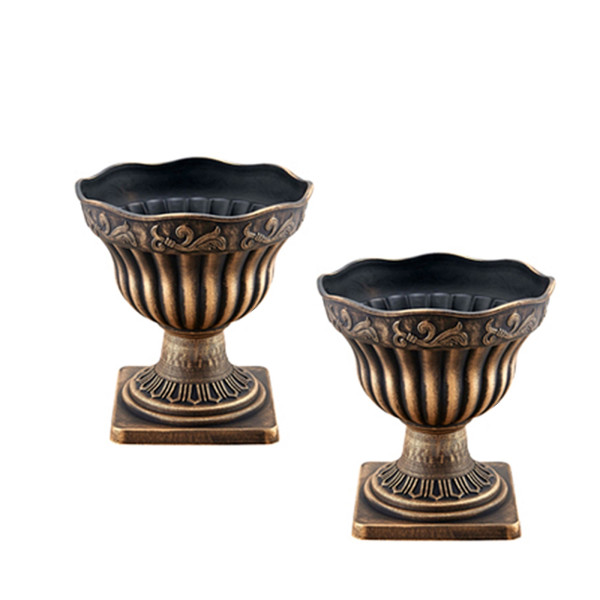 Blumenkübel Nessa, Metalloptik, Gold 2er Set