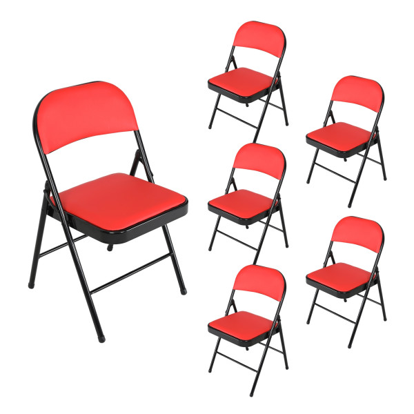 Klappstuhl Wedigo PVC Rot 6er Set