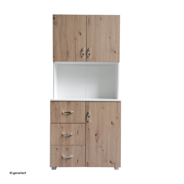 Küchenschrank Blanca Weiß Artisaneiche