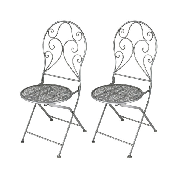 Gartenstuhl 2er-Set Lani Grau