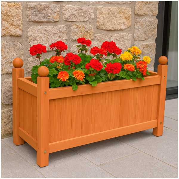 HTI-Living Blumenkübel für Garten, Terrasse und Balkon Holz-Pflanzkasten in Braun