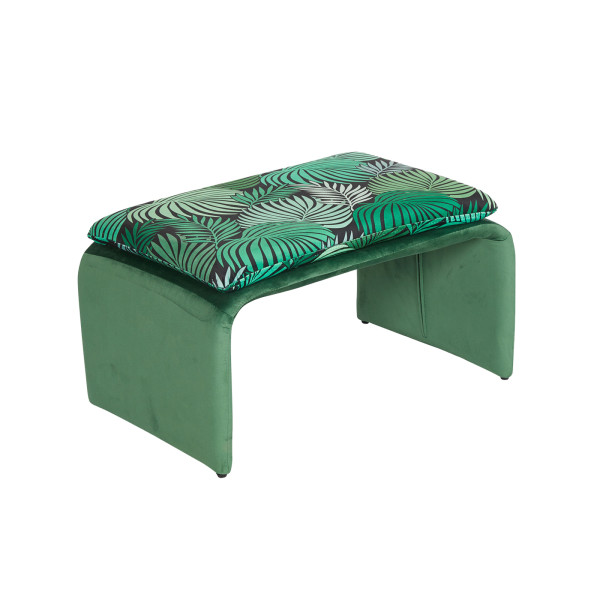 Hocker Vance mit Muster Leaf Grün