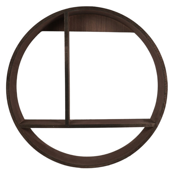 Wandregal MDF rund Dunkelbraun