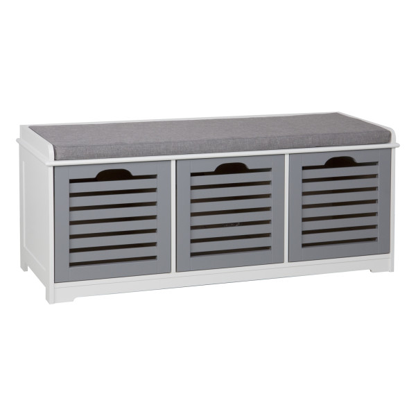 Sitzbank Sarah grau, weiß MDF