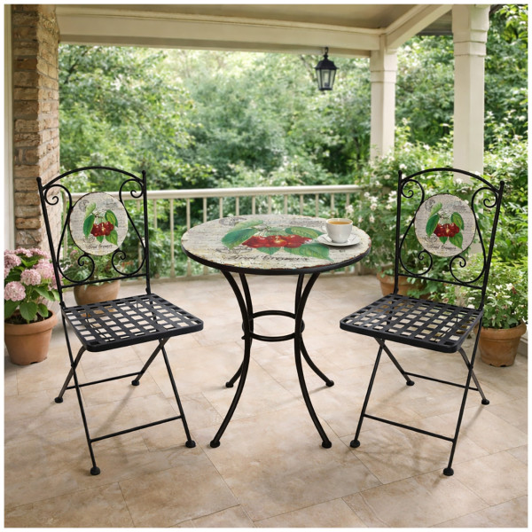 Gartentisch und 2 Stühle Celia Kirschen