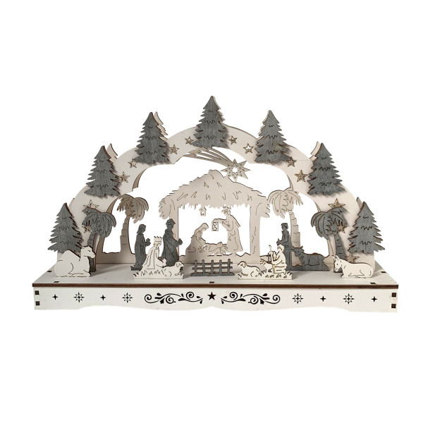 Schwibbogen Heilige Familie mit Krippe