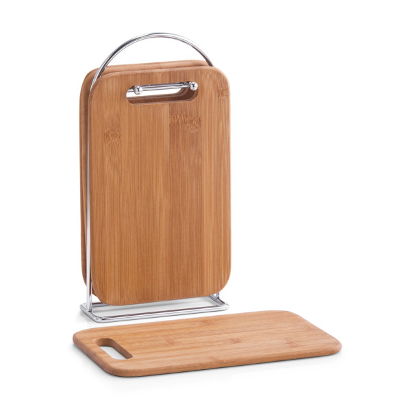 Brettchenständer-Set, 5-tlg., Bambus/Metall