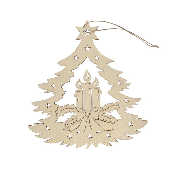 Weihnachtsdeko zum hängen Adventskerze Natur