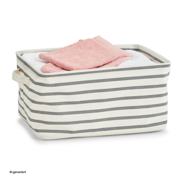 Aufbewahrungskorb "Stripes", Canvas, Grau