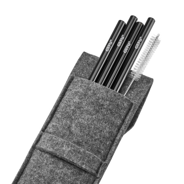 Glastrinkhalm FUTURE, schwarz 18 cm,