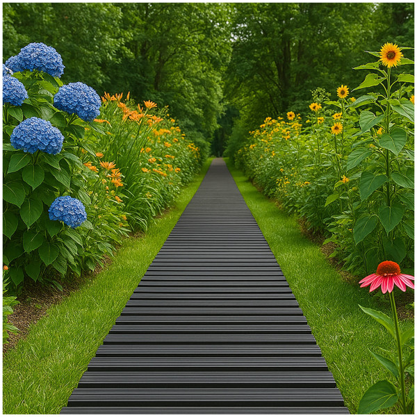 HTI-Living Holzbohlenoptik Grau Gartenweg 520 cm