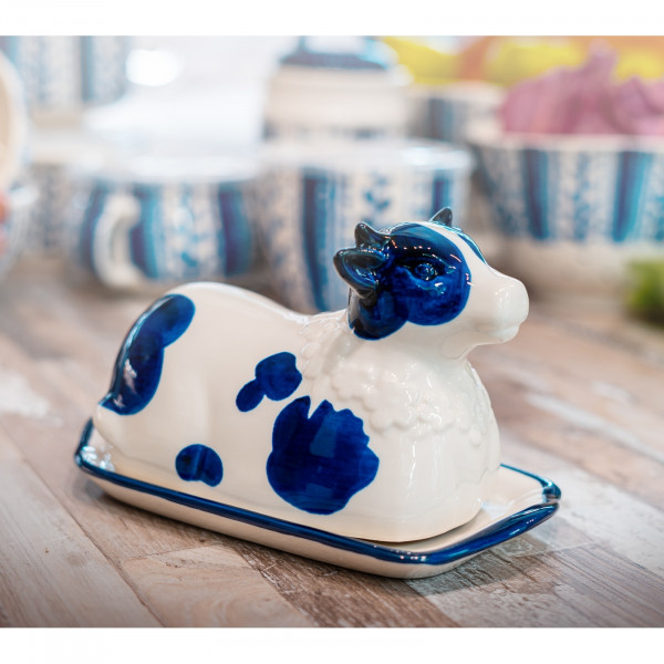 neuetischkultur Kuh Butterdose Keramik