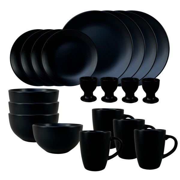 NTK-Collection Antonia Geschirrset 20-teilig Schwarz