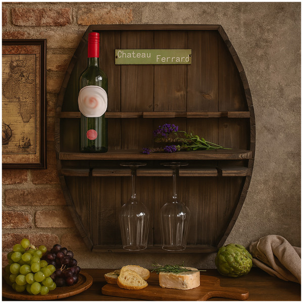 HTI-Living Weinbar, Likörbar und Grappabar Wandbar im Weinfass-Design