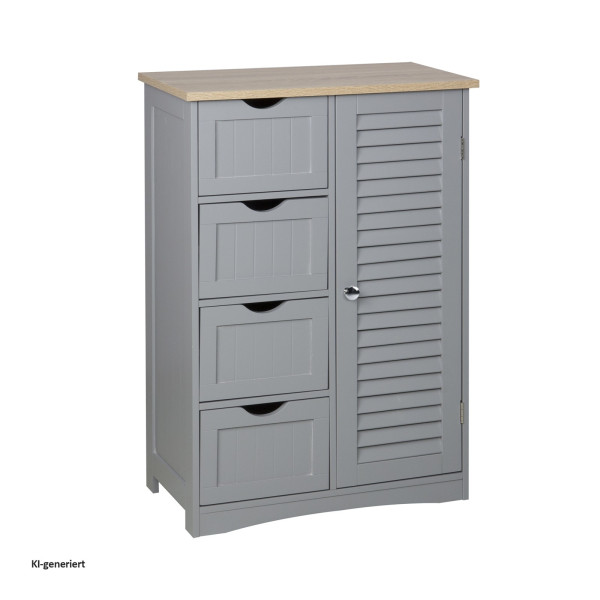 Badezimmerschrank Sarah Grau, Braun MDF