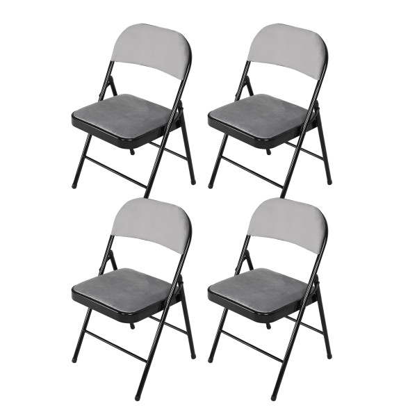 Klappstuhl Wedigo Velvet Grau 4er Set