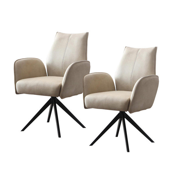Esszimmerstuhl drehbar Edward beige 2er