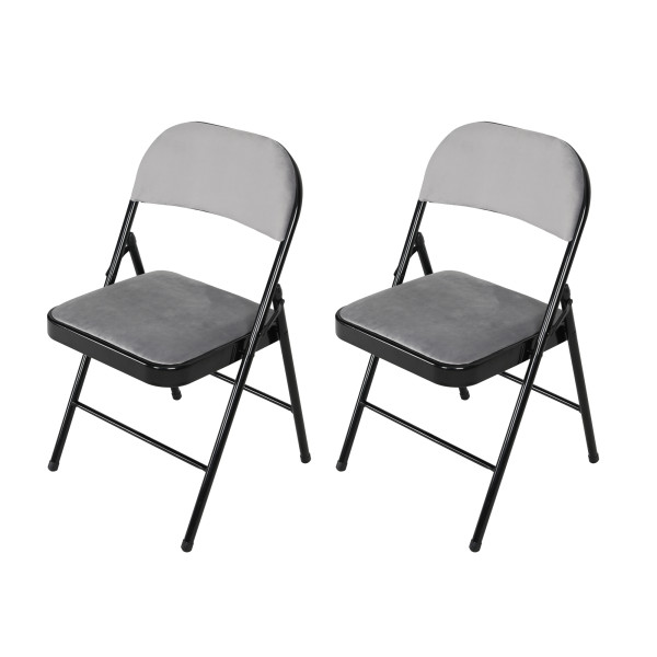 Klappstuhl Wedigo Velvet Grau 2er Set